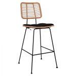 Σκαμπο Μεταλλικο Με Μαξιλαρι Allegra HM5455 Με Wicker Μπεζ 46,5x55x117,5υ Εκ.