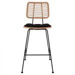 Σκαμπο Μεταλλικο Με Μαξιλαρι Allegra HM5455 Με Wicker Μπεζ 46,5x55x117,5υ Εκ. - Image 3