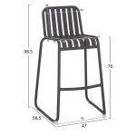 Σκαμπο Μπαρ Αλουμινιου Rachel HM6341.01 Γκρι 47x56,5x98,5υεκ. - Image 2