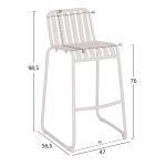 Σκαμπο Μπαρ Αλουμινιου Rachel HM6341.02 Λευκο 47x56,5x98,5υεκ. - Image 2