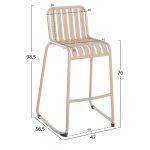 Σκαμπο Μπαρ Αλουμινιου Rachel HM6341.04 Σαμπανι 59,5x55x101υεκ. - Image 2