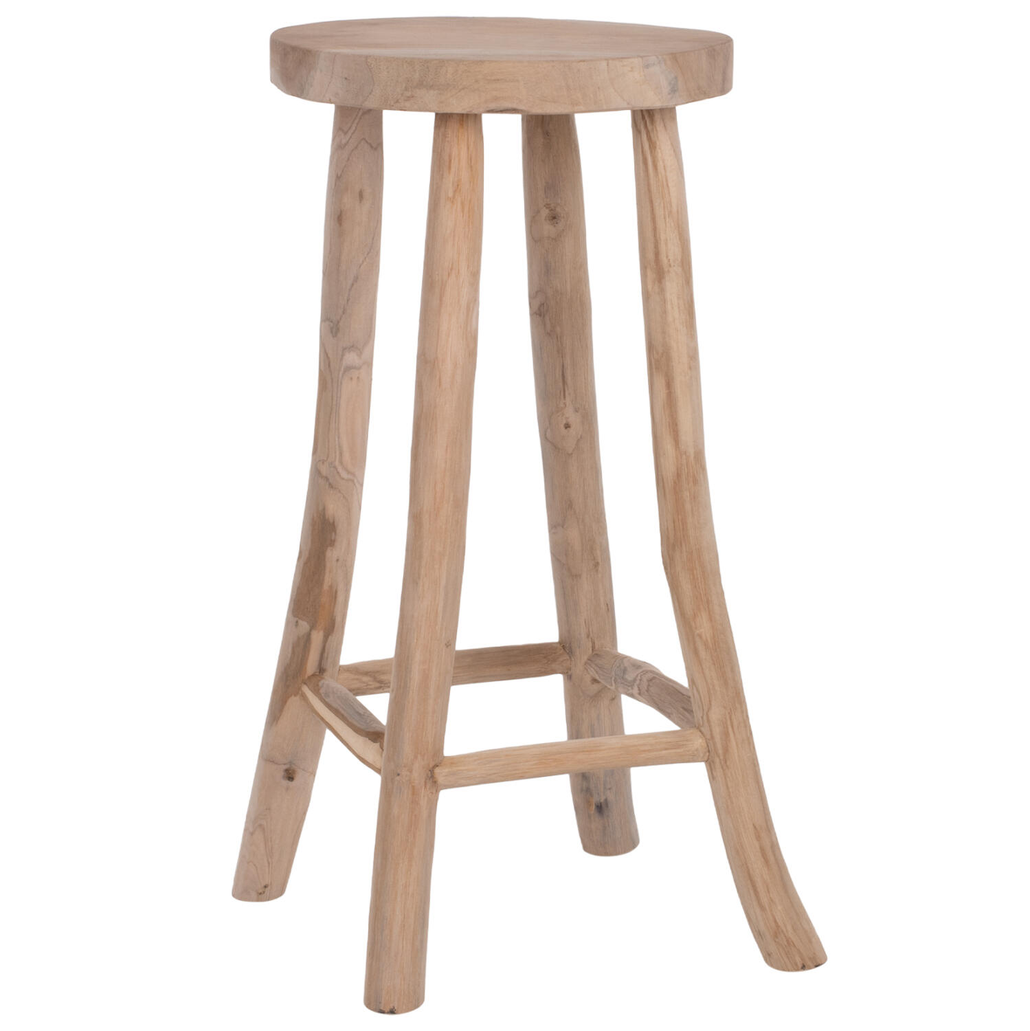 skampo-mpar-apo-masif-xylo-teak-fysiko-p Σκαμπο Μπαρ Kont HM9338 Απο Μασιφ Ξυλο Tεαk Φυσικο Ψηλο φ34,5χ71,5υεκ. - Image 1
