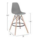 Σκαμπο Μπαρ Renata HM0173.10 Γκρι 58x56x107υ Εκ. - Image 2