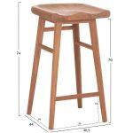 Σκαμπο Μπαρ Bolmar HM18108 Ξυλο Τεακ Σε Φυσικο 40.5x44x74υεκ. - Image 2