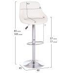 Σκαμπο Μπαρ Rose HM204.22 Με Αμορτισερ Χρωμιου & Λευκο PU 48x45x105υεκ. - Image 2