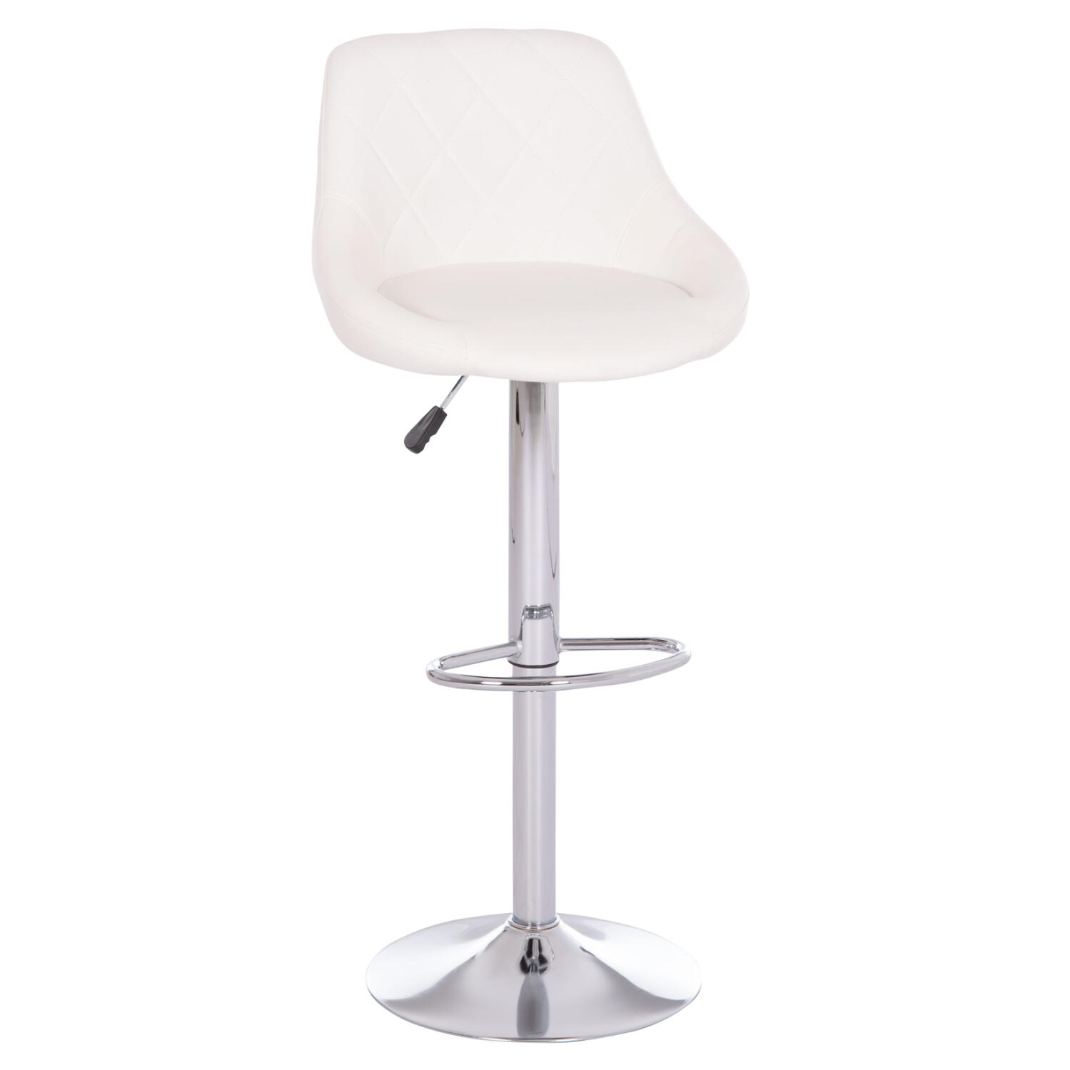 skampo-mpar-fb920422-me-amortiser-chromi Σκαμπο Μπαρ Rose HM204.22 Με Αμορτισερ Χρωμιου & Λευκο PU 48x45x105υεκ. - Image 1
