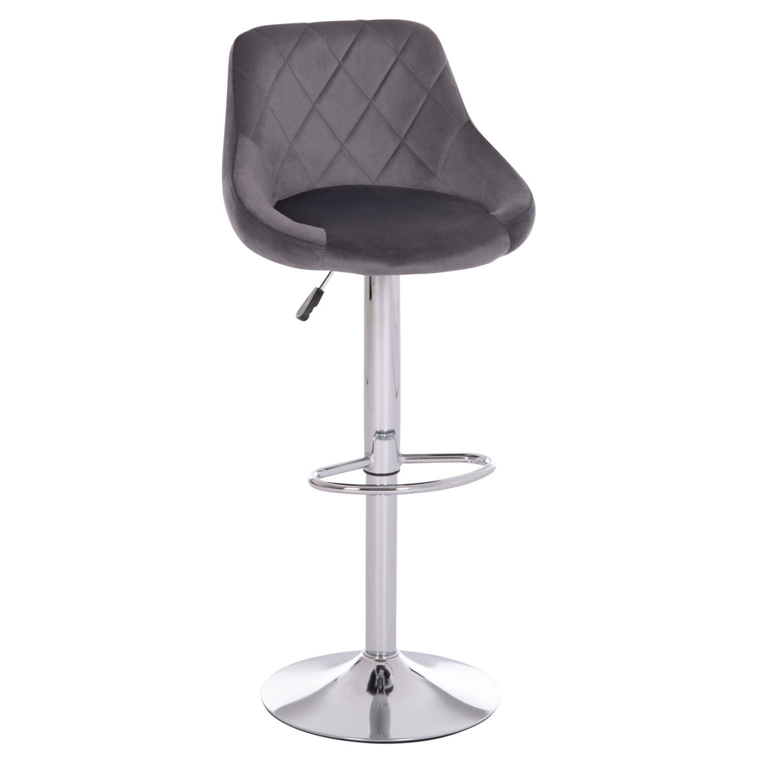 skampo-mpar-fb920441-me-amortiser-chromi Σκαμπο Μπαρ Rose HM204.41 Με Αμορτισερ Χρωμιου & Γκρι Βελουδο 48x45x105υεκ. - Image 1