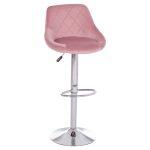 Σκαμπο Μπαρ Rose HM204.42 Με Αμορτισερ Χρωμιου & Σαπιο Μηλο Βελουδο 48x45x105υεκ.