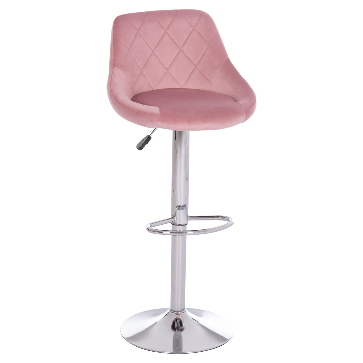 skampo-mpar-fb920442-me-amortiser-chromi Σκαμπο Μπαρ Rose HM204.42 Με Αμορτισερ Χρωμιου & Σαπιο Μηλο Βελουδο 48x45x105υεκ. - Image 1