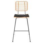 Σκαμπο Μπαρ Allegra HM5455.11 Μεταλλο&Μαξιλαρι Μαυρο-Wicker Μπεζ 56x59x116,5υεκ. - Image 3