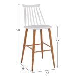 Σκαμπο Μπαρ HM8459.01 Vanessa Σε Λευκο Χρωμα 43x49x107 Εκ. - Image 2