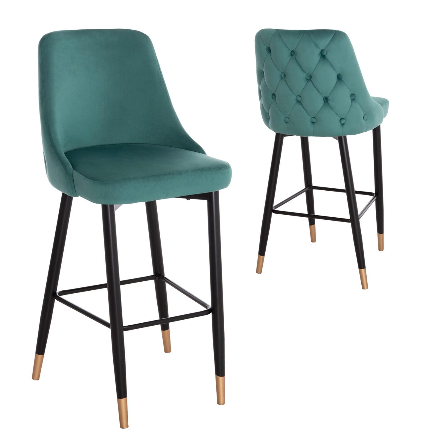 skampo-mpar-fb9851903-beloydo-kyparissi- Σκαμπο Μπαρ Serenity HM8519.03 Βελουδο Κυπαρισσι Με Μεταλλικο Σκελετο 51χ57χ110υ Εκ. - Image 1