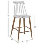 Σκαμπο Μπαρ Vanessa HM9300.01 Λευκο Μεσαιου Υψους 43x45x97υεκ. - Image 2