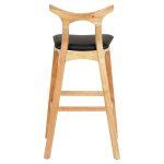 Σκαμπο Μπαρ Usopp HM9951.01 Rubberwood Σε Οακ-Μαυρο PU 43x41x100υεκ. - Image 5