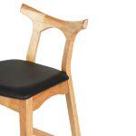 Σκαμπο Μπαρ Usopp HM9951.01 Rubberwood Σε Οακ-Μαυρο PU 43x41x100υεκ. - Image 6