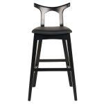 Σκαμπο Μπαρ Usopp HM9951.02 Rubberwood & PU Σε Μαυρο 49x53x99,5υεκ. - Image 3