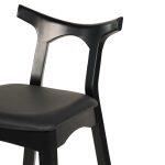 Σκαμπο Μπαρ Usopp HM9951.02 Rubberwood & PU Σε Μαυρο 49x53x99,5υεκ. - Image 6