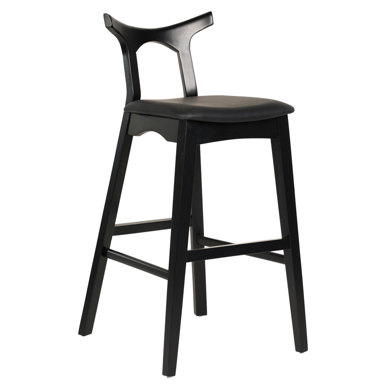 skampo-mpar-fb9995102-rubberwood-pu-se-m Σκαμπο Μπαρ Usopp HM9951.02 Rubberwood & PU Σε Μαυρο 49x53x99,5υεκ. - Image 1