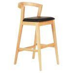Σκαμπο Μπαρ Nami HM9952.01 Rubberwood Σε Οακ-Μαυρο PU 47,5x59x102,5υεκ.