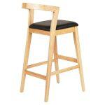 Σκαμπο Μπαρ Nami HM9952.01 Rubberwood Σε Οακ-Μαυρο PU 47,5x59x102,5υεκ. - Image 4