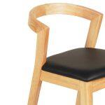 Σκαμπο Μπαρ Nami HM9952.01 Rubberwood Σε Οακ-Μαυρο PU 47,5x59x102,5υεκ. - Image 7