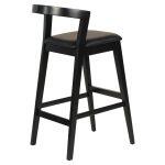 Σκαμπο Μπαρ Nami HM9952.02 Rubberwood & Pu-Μαυρο 47,5x59x102,5υεκ. - Image 4