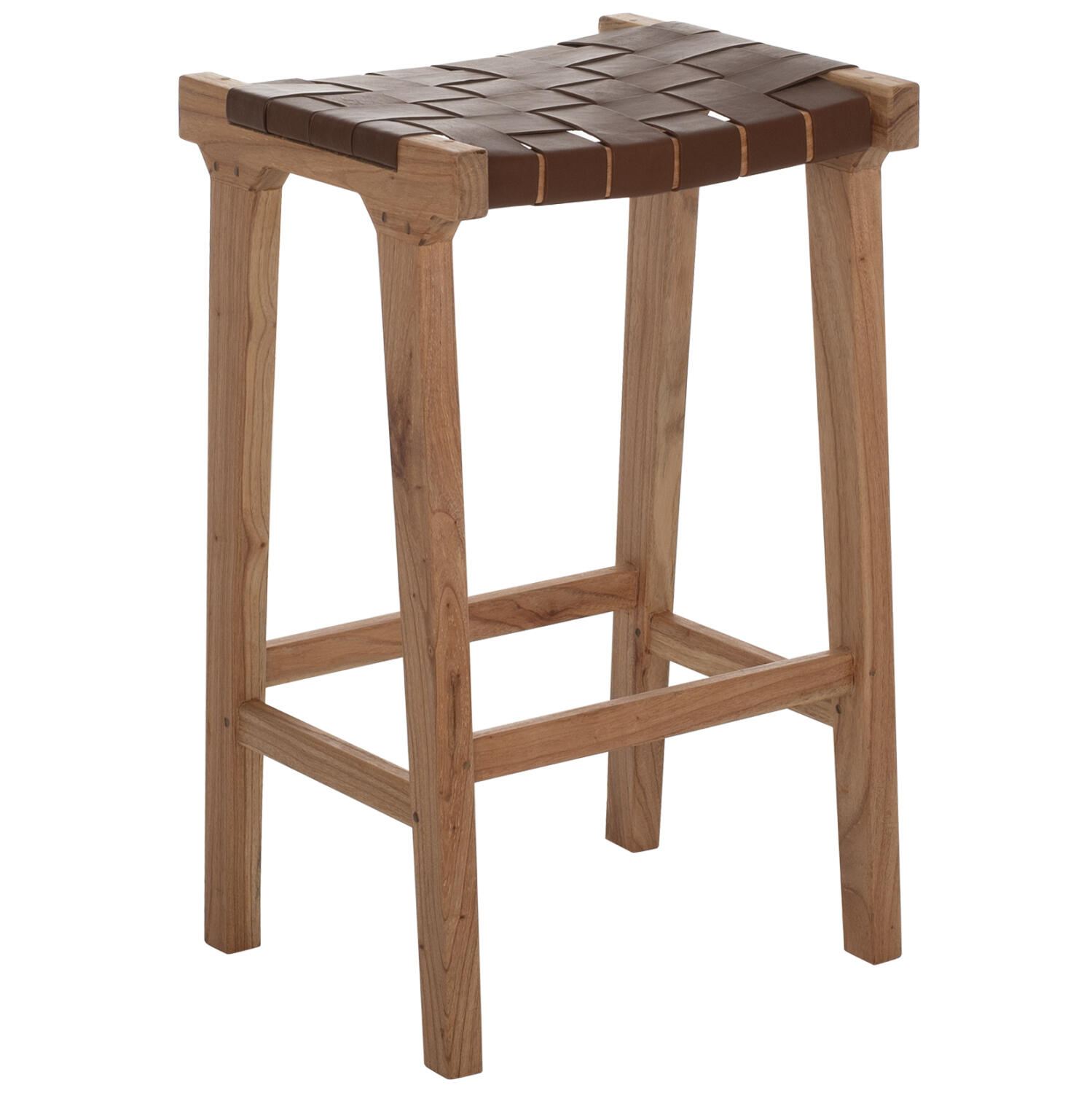 skampo-mpar-masif-xylo-teak-fysiko-fb993 Σκαμπο Μπαρ Μασιφ Ξυλο Τeak Φυσικο HM9382.01 40x35x65yεκ. - Image 1