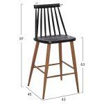 Σκαμπο Μπαρ Vanessa Μαυρο Μεσαιου Υψους HM9300.02 43x45x97υεκ. - Image 2