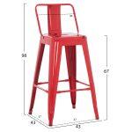Σκαμπο Μπαρ Μεσαιου Υψους Μεταλλικο Melita-Pro HM8574.44 Κοκκινο 43x43x88υεκ. - Image 10