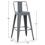 Σκαμπο Μπαρ Μεσαιου Υψους Μεταλλικο Melita-Pro HM8574.50 Γκρι 43x43x88υεκ. - Image 10