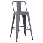 Σκαμπο Μπαρ Μεσαιου Υψους Μεταλλικο Melita-Pro HM8574.50 Γκρι 43x43x88υεκ.