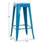Σκαμπο Μπαρ Μεταλλικο Melita-Pro HM8642.48 Σε Μπλε 43x43x78υεκ. - Image 2
