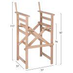 Σκαμπο Μπαρ Σκηνοθετη Palmer Αβαφος Σκελετος HM5578.04 57x57x117yεκ. - Image 2