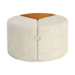 Σκαμπο Puzzle Fylliana FL2511 Ανοιχτο Μπεζ-Πορτοκαλι Χρωμα 68x68x39εκ - Image 2