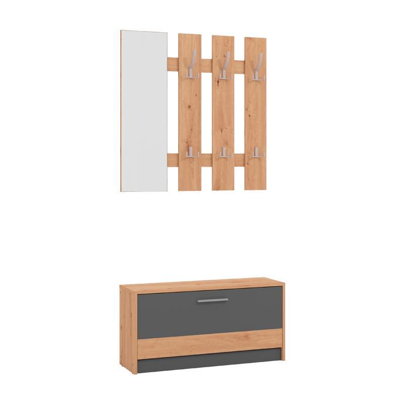 stant-gia-chol-rimini-artisan-oak-gkri-grafitis-915x28x202ek1664349922 Σταντ Για Χωλ Rimini Artisan Oak-Γκρι Γραφιτης 92x28x202εκ Fxtr - Image 1