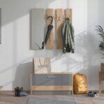 Σταντ Για Χωλ Rimini Artisan Oak-Γκρι Γραφιτης 92x28x202εκ Fxtr - Image 2