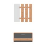 Σταντ Για Χωλ Rimini Artisan Oak-Γκρι Γραφιτης 92x28x202εκ Fxtr - Image 3