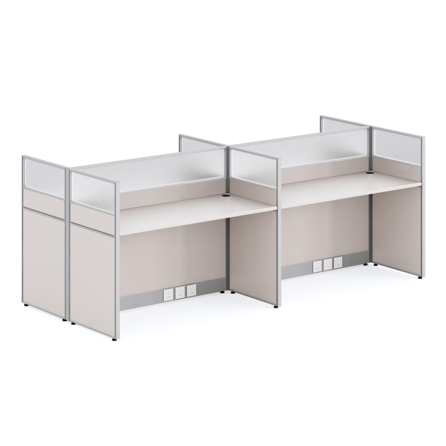 stathmos-ergasias-4-theseon-fb918288-mel Σταθμος Εργασιας 4 Θεσεων Σειρα Newline HM18288 Μελαμινη Εκρου 249x123x110υεκ - Image 1
