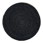 Στρογγυλο Πουφ Fylliana Jute Μαυρο-Καφε Χρωμα 45x35εκ - Image 5