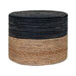 Στρογγυλο Πουφ Fylliana Jute Μαυρο-Καφε Χρωμα 45x35εκ - Image 6