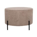 Στρογγυλο Σκαμπο Fylliana Kristal Cappuccino Χρωμα 60x40εκ