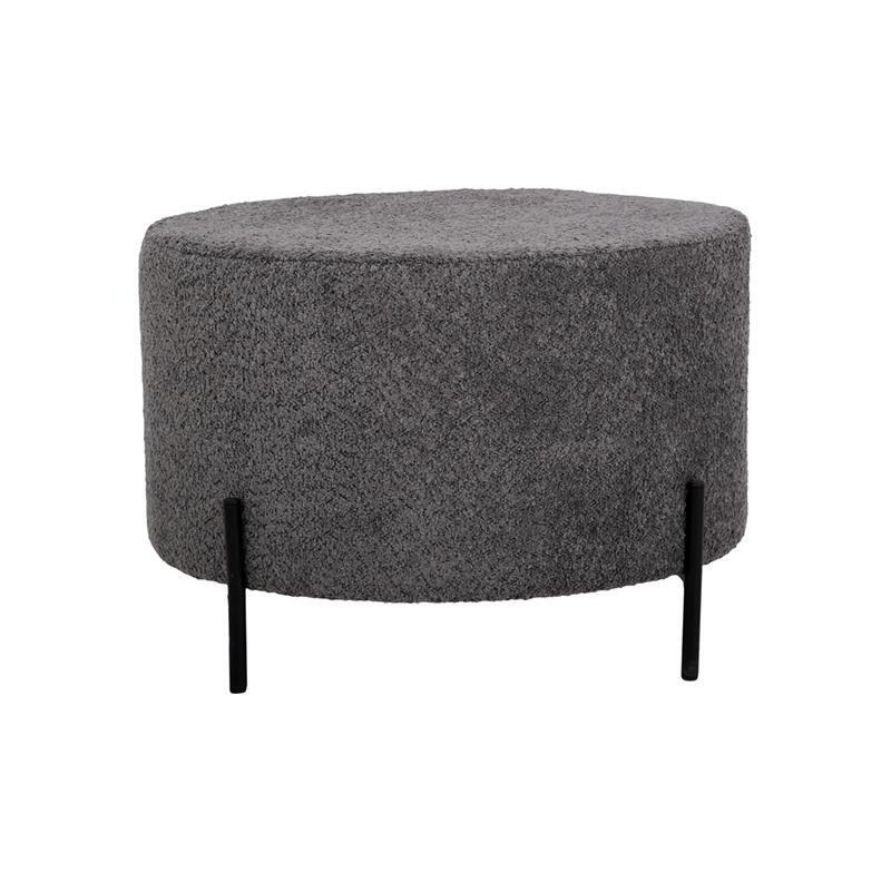 stroggylo-skampo-fylliana-kristal-gkri-chroma-60x40ek1736926213 Στρογγυλο Σκαμπο Fylliana Kristal Γκρι Χρωμα 60x40εκ - Image 1