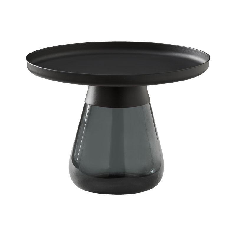 stroggylo-trapezaki-salonioy-fylliana-fl829-metalliko-me-gyali-mayro-gkri-chroma-60x42ek1730460906 Στρογγυλο Τραπεζακι Σαλονιου Fylliana FL829 Μεταλλικο Με Γυαλι Μαυρο-Γκρι Χρωμα 60x42εκ - Image 1
