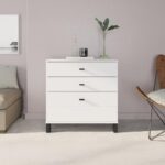 Συρταριερα Almond 77 3f Λευκο Χρωμα 77x35x78εκ