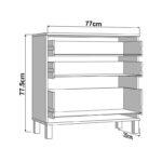Συρταριερα Almond 77 3f Λευκο Χρωμα 77x35x78εκ - Image 5