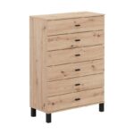 Συρταριερα Almond 77 6f Artisan Oak Χρωμα 77x35x110εκ