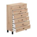 Συρταριερα Almond 77 6f Artisan Oak Χρωμα 77x35x110εκ - Image 3