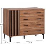 Συρταριερα Σειρα Harry HM18009.01 Μελαμινη Σκουρο Φυσικο-Μαυρο 110x46x87,5υεκ. - Image 2