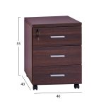 Συρταριερα Γραφειου Vance Επαγγελματικη Wenge HM2048.12 40x40x55υ Εκ. - Image 2