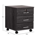 Συρταριερα Γραφειου Hayden HM2282.01 Σε Ανθρακι Χρωμα 39.5x40x46.5υεκ - Image 2